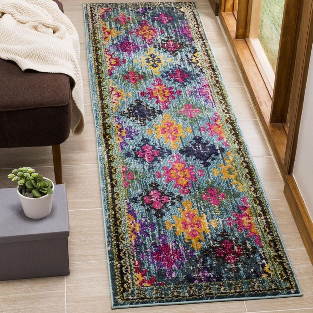 Safavieh Monaco MNC244N 2&#39;2&quot; x 8&#39; Blue Runner, , large