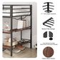 Hearth and Haven Adam Twin Loft Bunk Bed with Cinnamon Wood Shelf in Black, , large