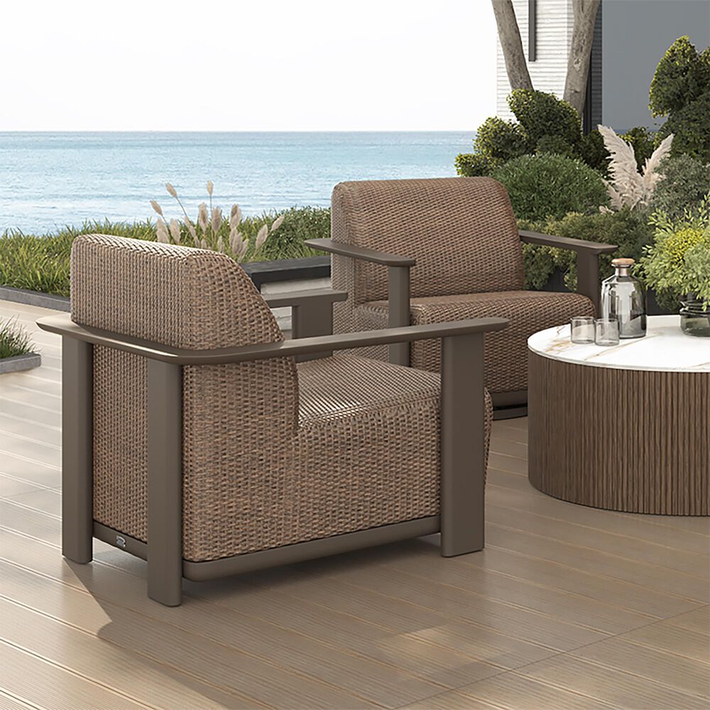 Ebel Outdoor Furniture Corte Patio Club Chair in Cocoa and Hazel, , large