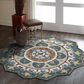 L&R Resources Sinuous Eclectic Floral Mandala 6" Scalloped Green and Multicolor Area Rug, , large
