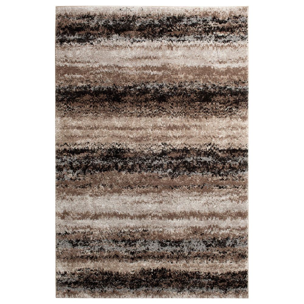 Central Oriental Structures Torrent Mount Vernon 5" x 7"6" Soot and Parchment Area Rug, , large