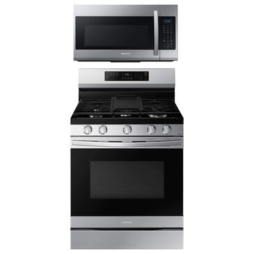 Samsung 2-Piece Kitchen Package with 6 Cu. Ft. Gas Range and Microwave in Stainless Steel, , large