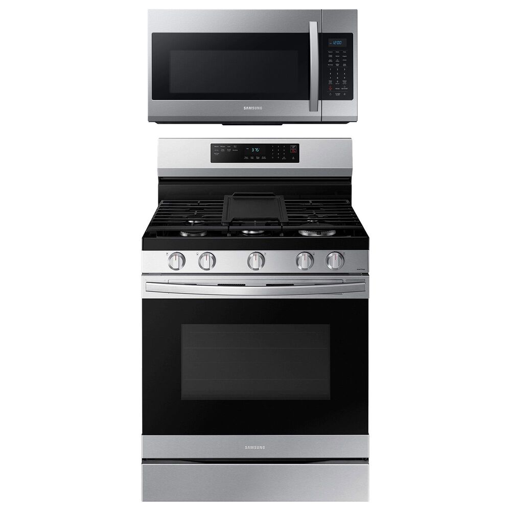 Samsung 2-Piece Kitchen Package with 6 Cu. Ft. Gas Range and Microwave in Stainless Steel, , large