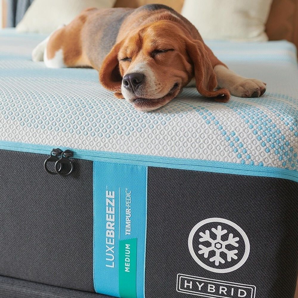Tempur-Pedic LuxeBreeze 2.0 Medium Hybrid King Mattress with High Profile Box Springs, , large
