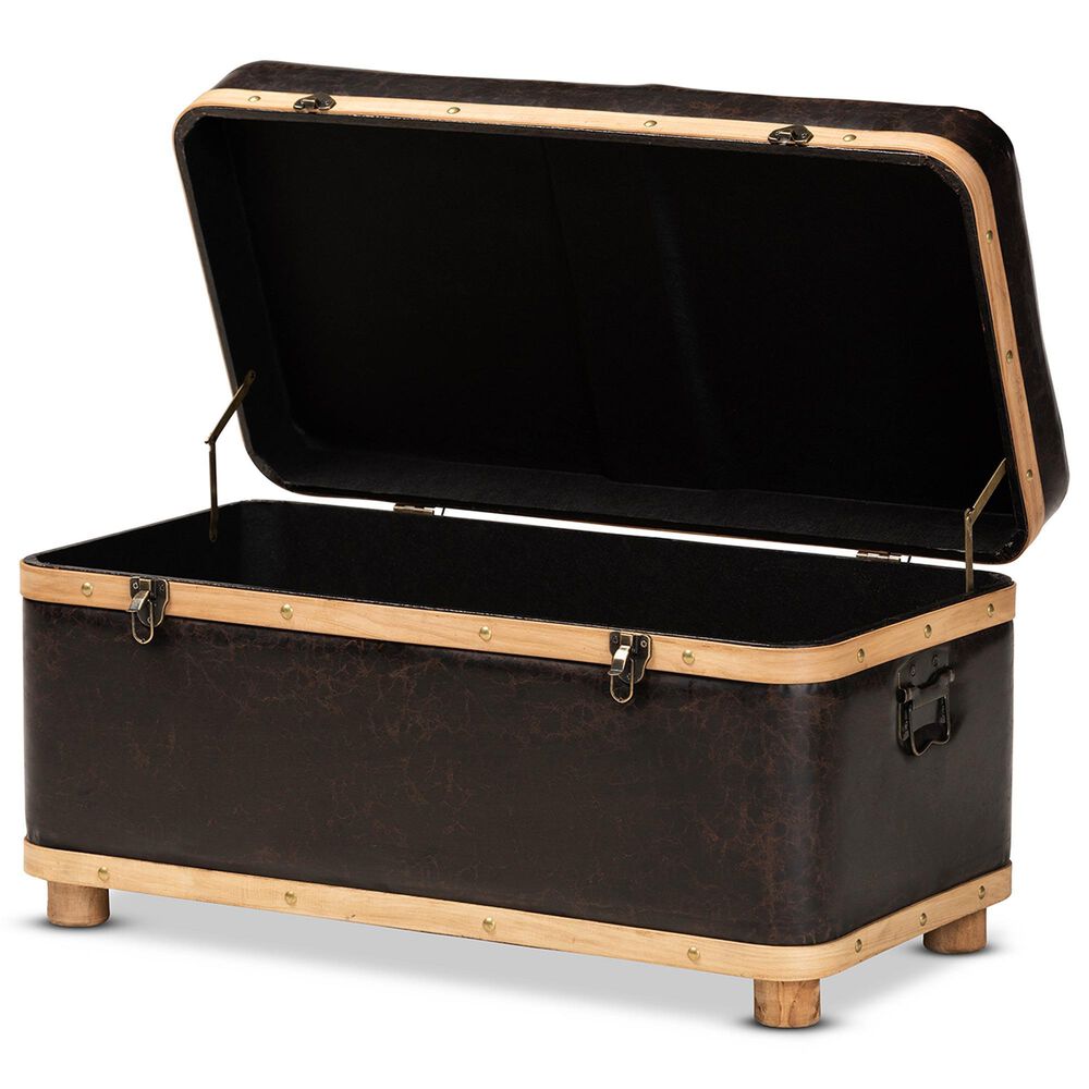 Baxton Studio Gendry Storage Ottoman in Dark Brown, , large