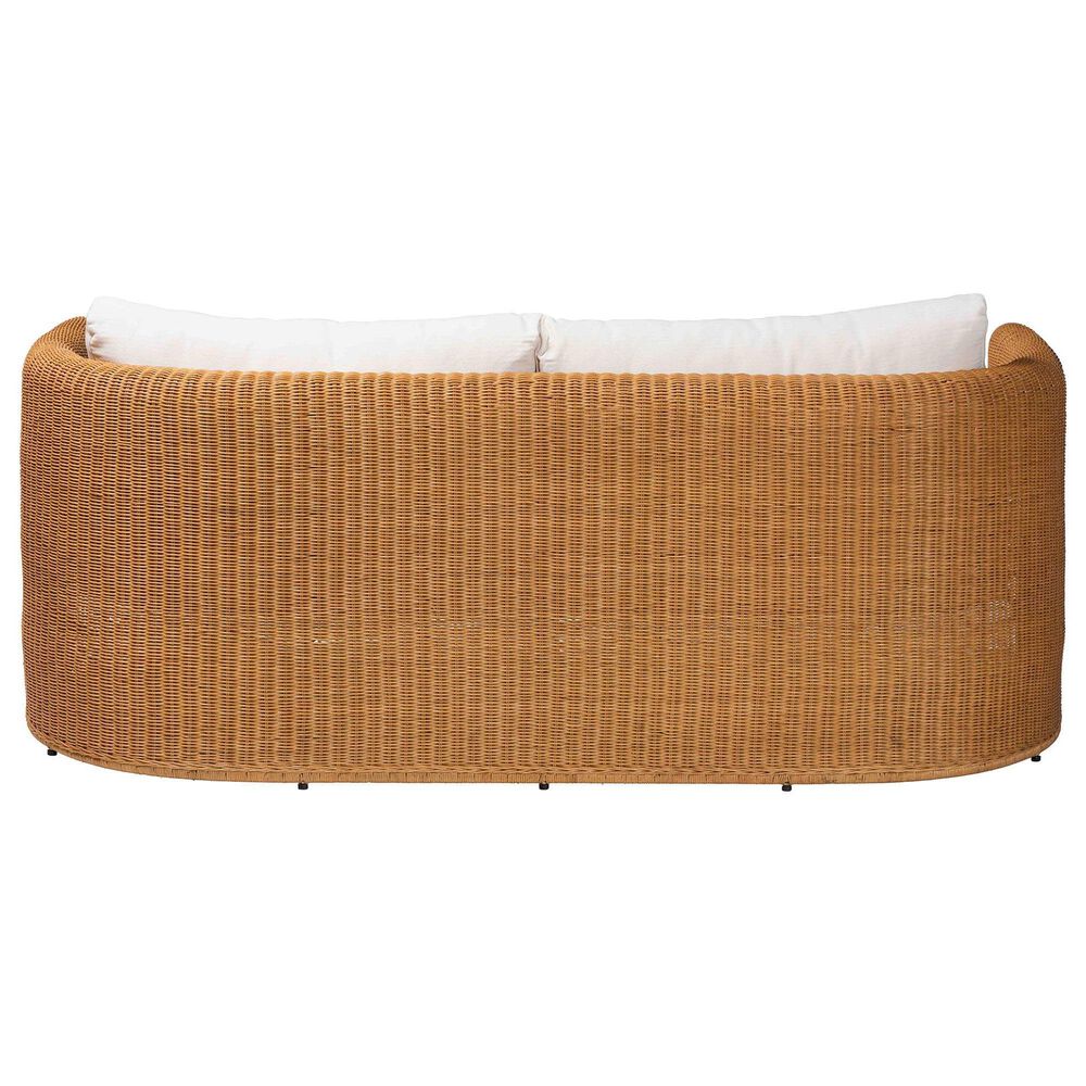 Baxton Studio Carina Stationary Sofa with Light Honey Rattan in Neutral, , large