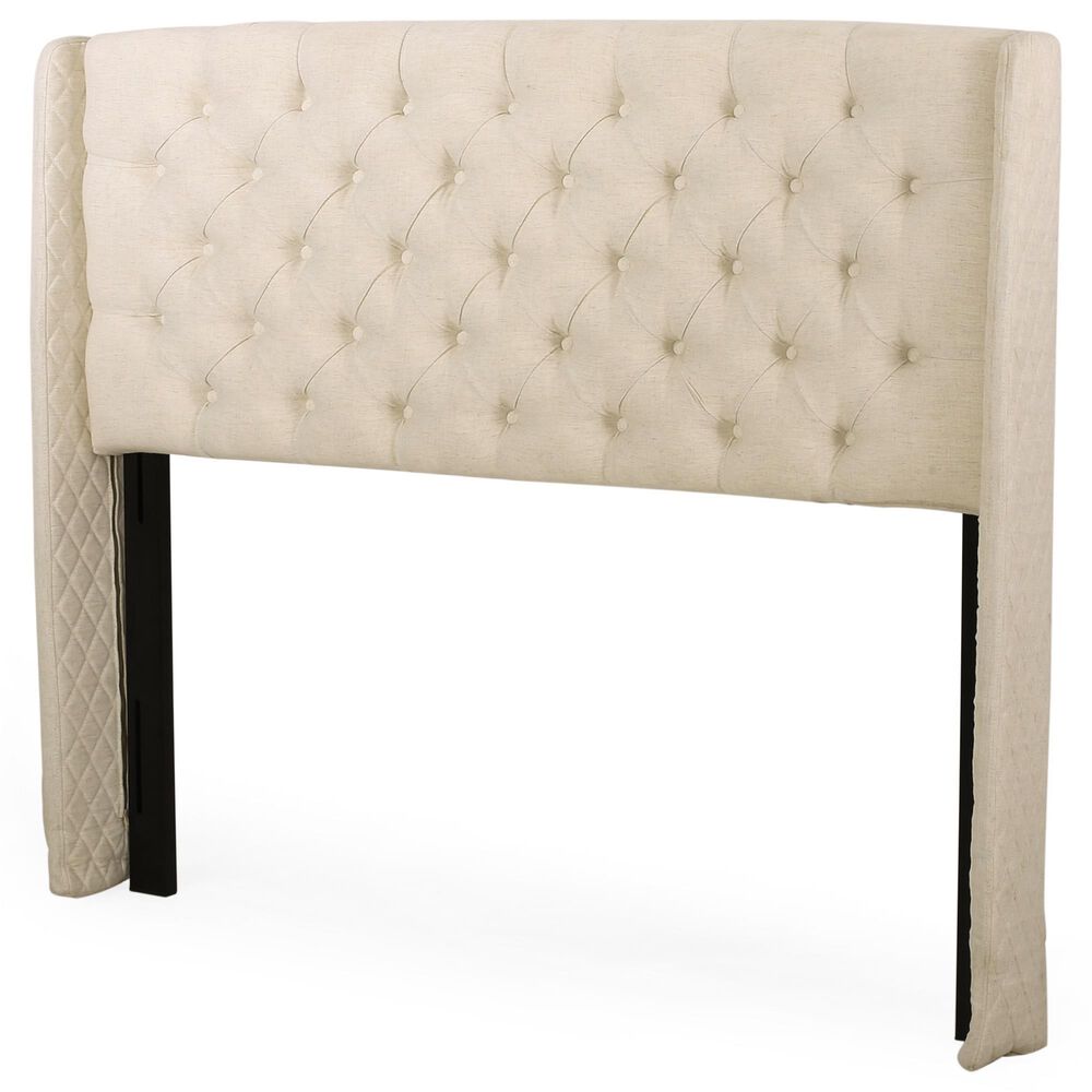Noble House Lidia Full/Queen Headboard in Beige, , large