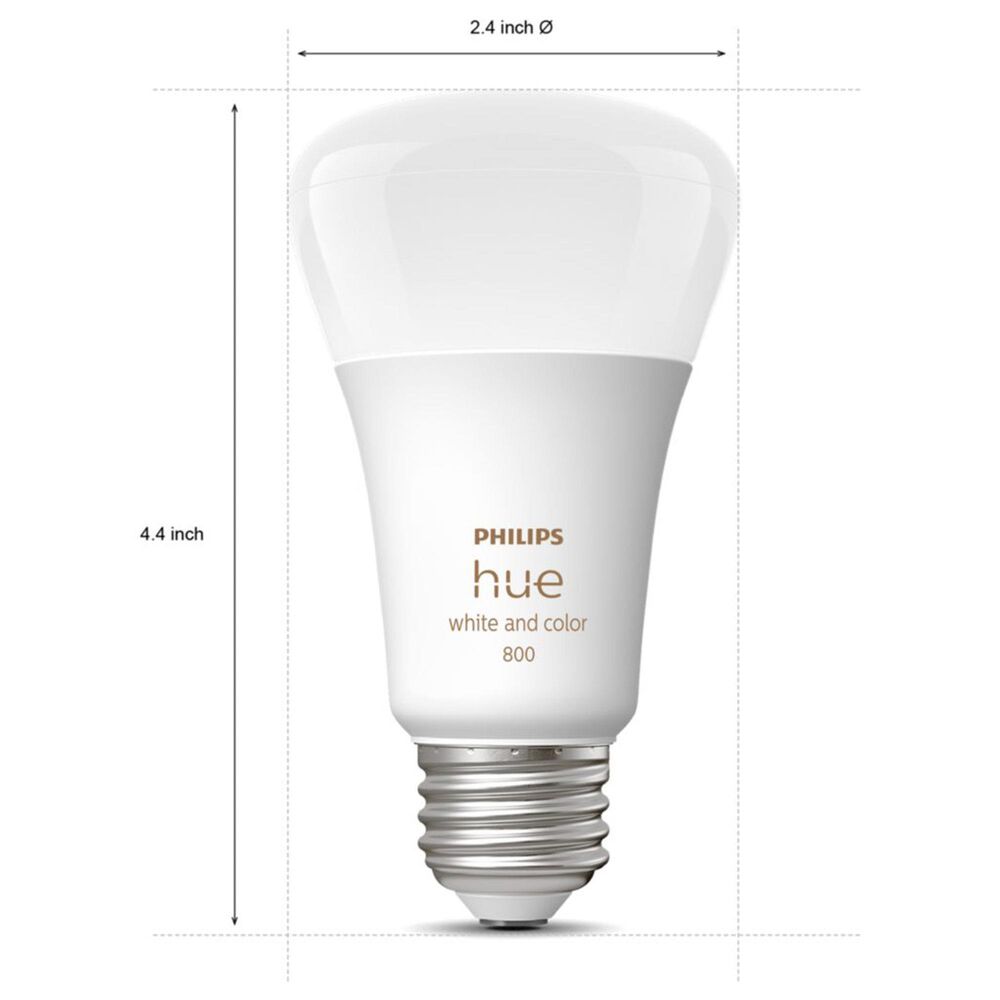 Philips Hue A19 60W LED Smart Light Bulb in White &#40;3-Pack&#41;, , large