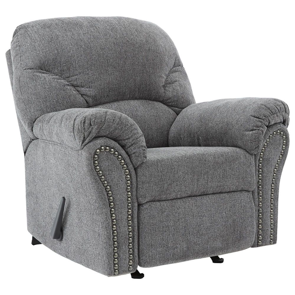 Signature Design by Ashley Allmaxx Rocker Recliner in Pewter Nebraska Furniture Mart
