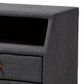 Baxton Studio Claverie 2-Drawer Nightstand in Charcoal, , large