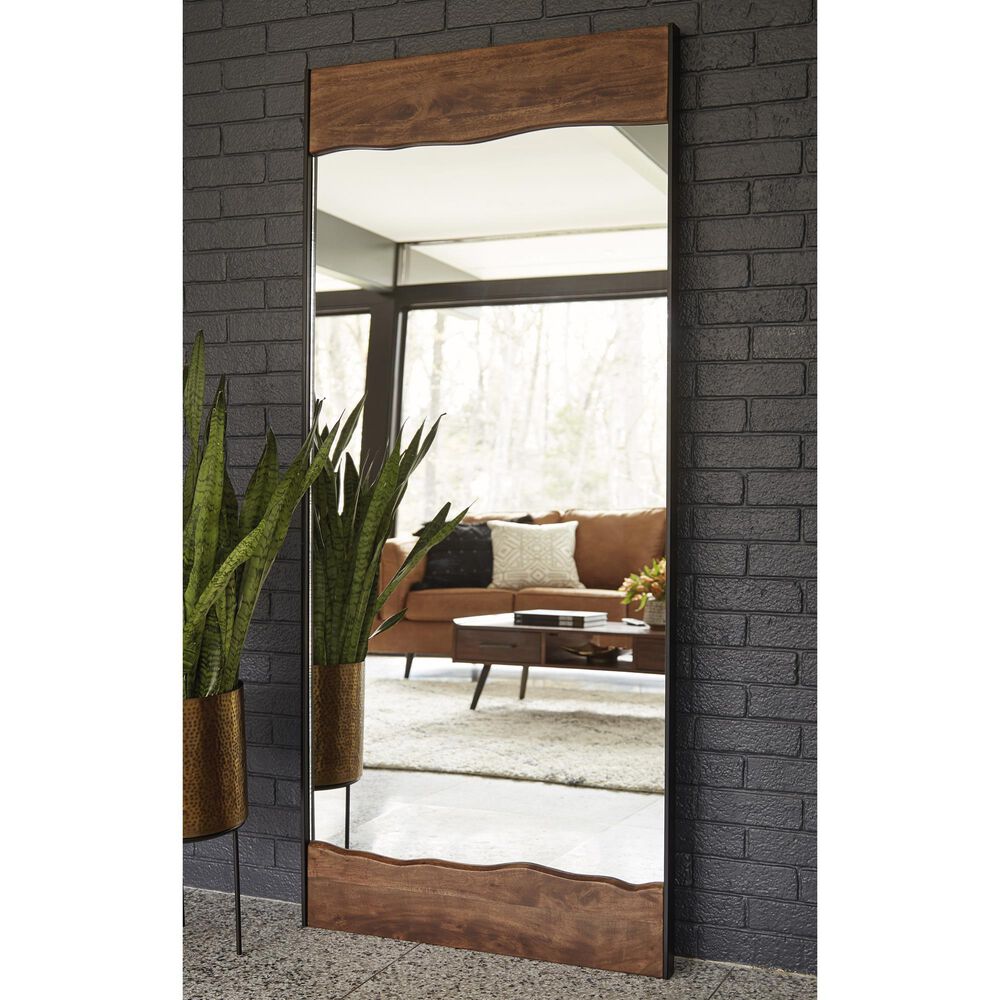 Ashley Panchali Floor Mirror in Brown and Black, , large