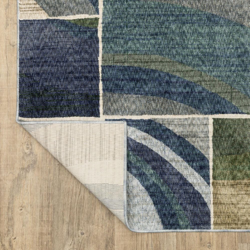 Oriental Weavers Tisdell TIS06 Blue and Green 2'3" x 7'6" Runner, , large
