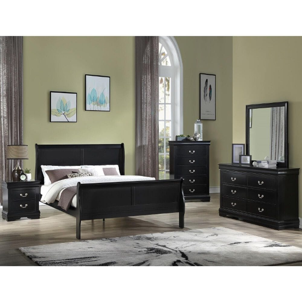 Claremont Louis Philip Dresser Mirror in Black, , large