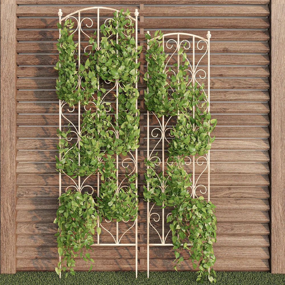 Timberlake Pure Garden Climbing Plant Panel in Antique White (Set of 2), , large