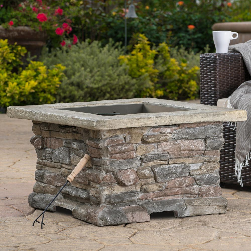 Hearth and Haven Outdoor Fire Pit with Mesh Cover in Stone Gray, , large