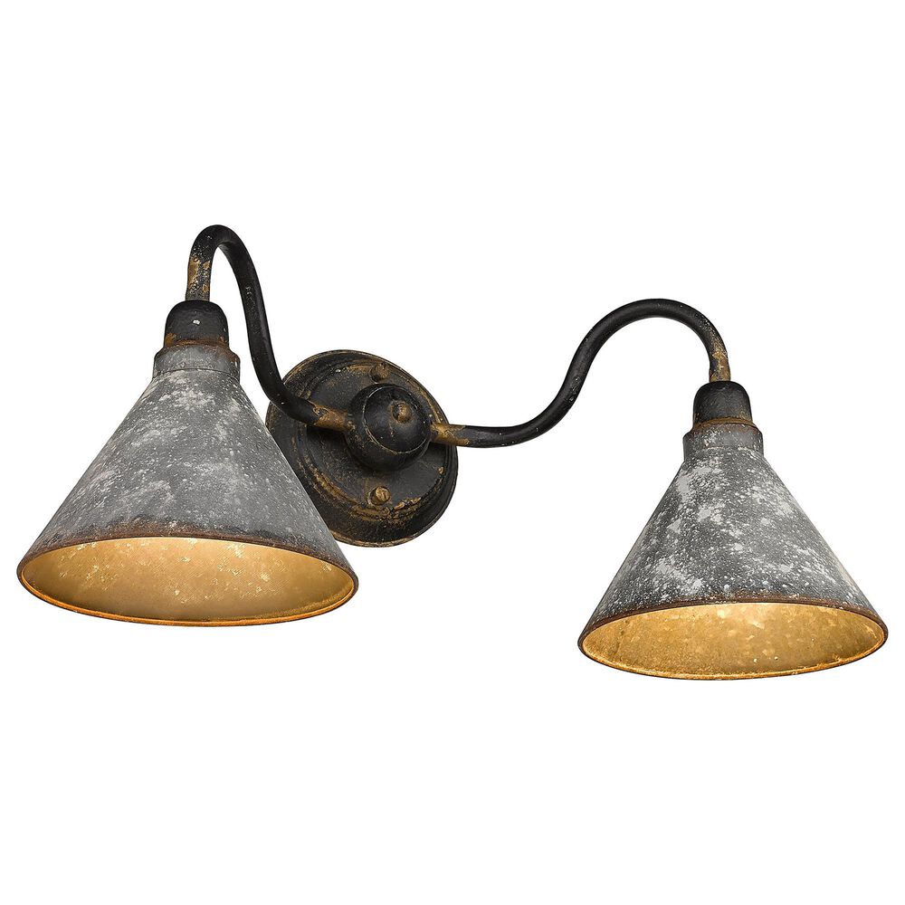 Golden Lighting Jasper 2-Light Bath Vanity in Antique Black Iron, , large