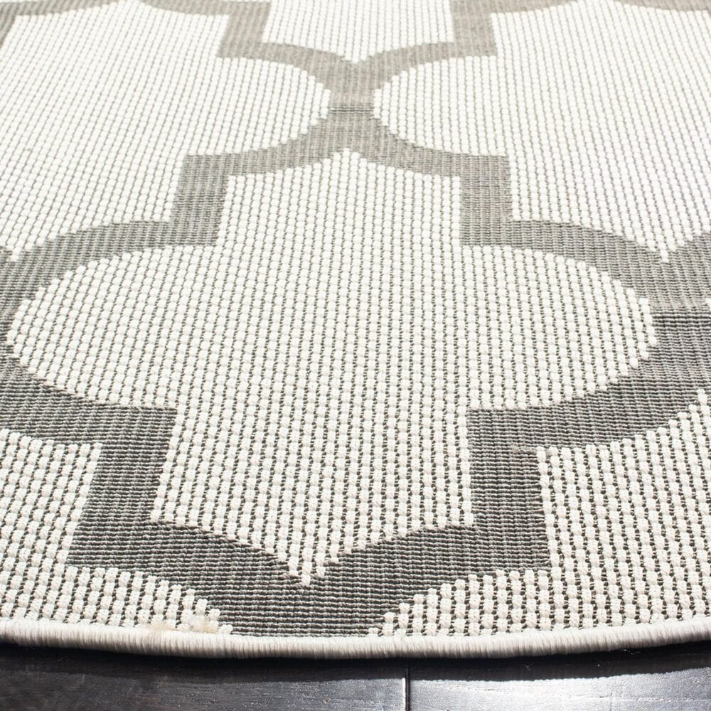 Safavieh Bermuda BMU804B 6&#39;7&quot; Round Ivory and Grey Indoor/Outdoor Area Performance Rug, , large