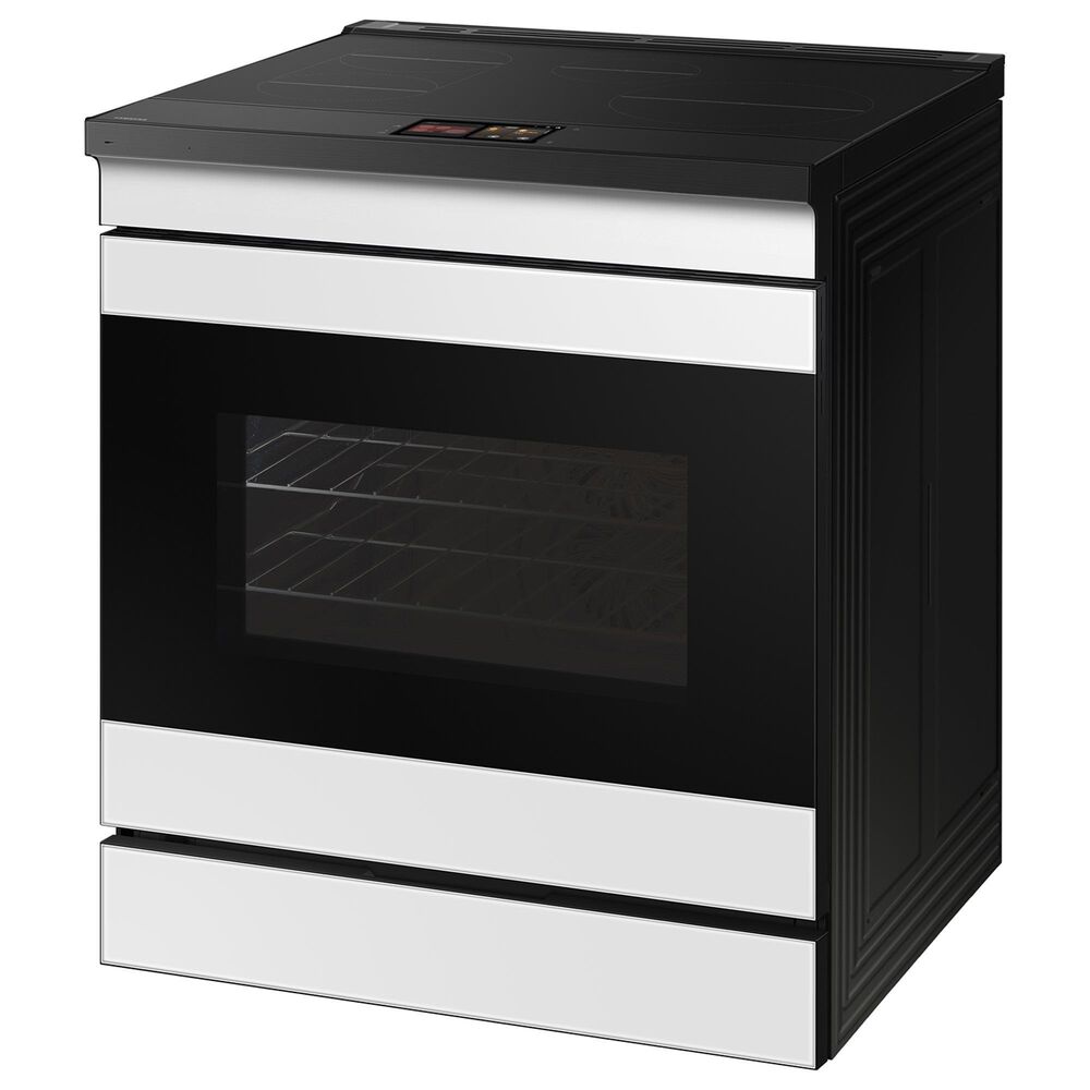 Samsung Bespoke 2-Piece Kitchen Package with 6.3 Cu. Ft. Slide-In Induction Range and 2.1 Cu. Ft. Over-the-Range Microwave in White, , large