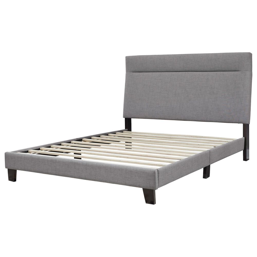 Signature Design by Ashley Adelloni Queen Upholstered Bed in Gray, , large