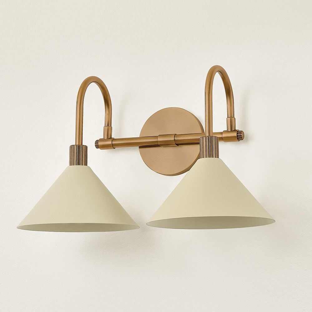 Troy Lighting Jovani 2-Light Bath Vanity in Patina Brass and Soft Sand, , large