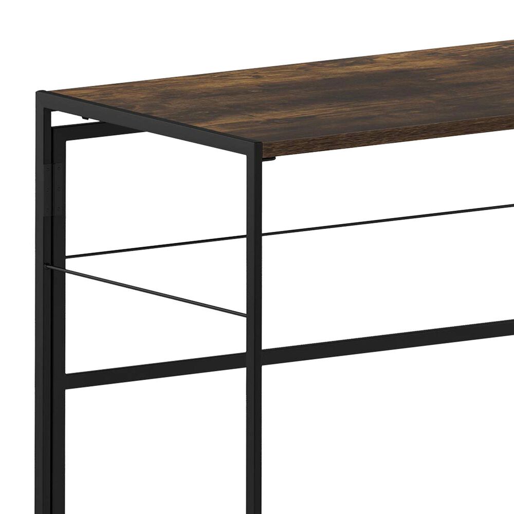 HOMLUX Riau 39" Folding Computer Desk in Rustic Oak and Black, , large