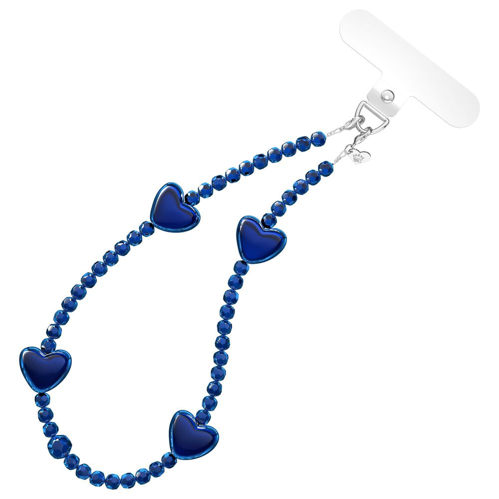 Velvet Caviar Phone Charm in Clear Blue Heart, , large