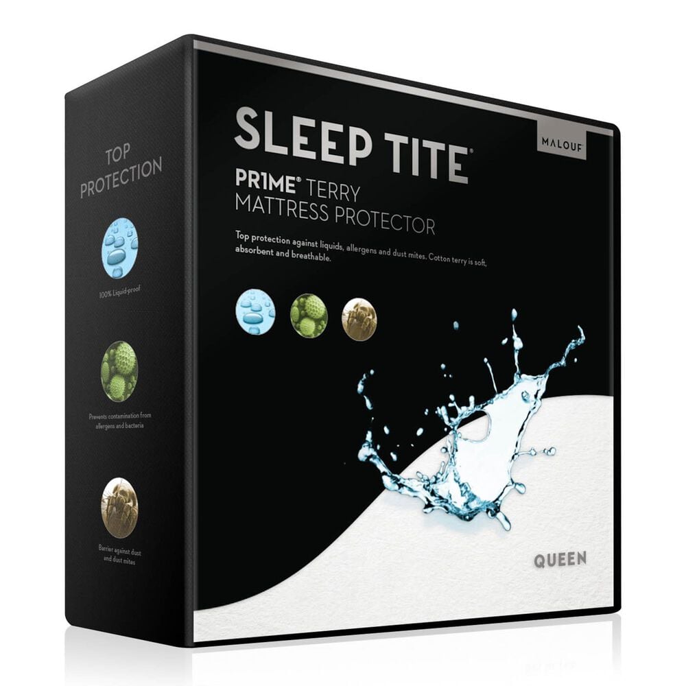 Malouf Prime Terry Queen Mattress Protector, , large