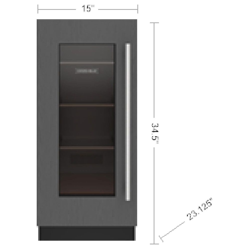 Sub Zero Designer 3.1 Cu. Ft. Beverage Center with Glass Door in Panel Ready and Stainless Steel, , large