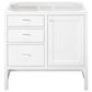 James Martin Vanities Addison 36" Single Vanity Cabinet in Glossy White with 3 cm White Zeus Quartz Top and Rectangular Sink, , large