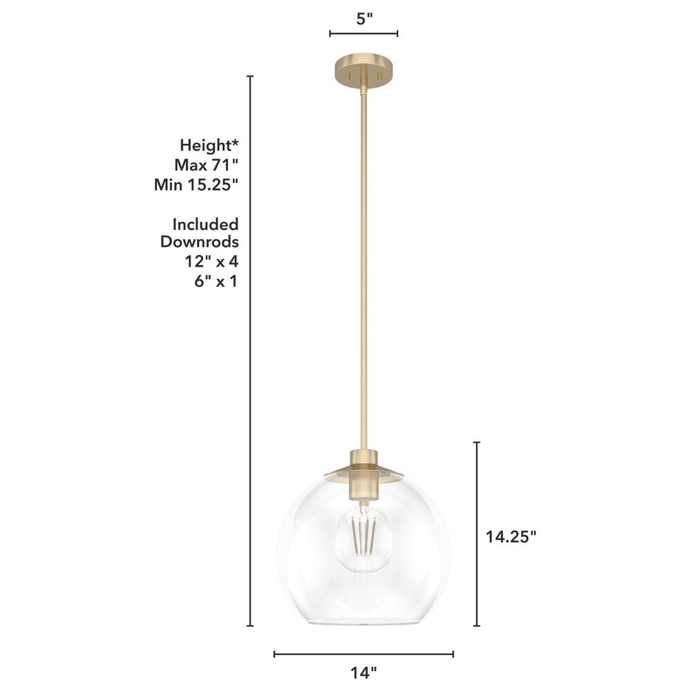 Hunter Xidane 1-Light Large Pendant in Alturas Gold, , large