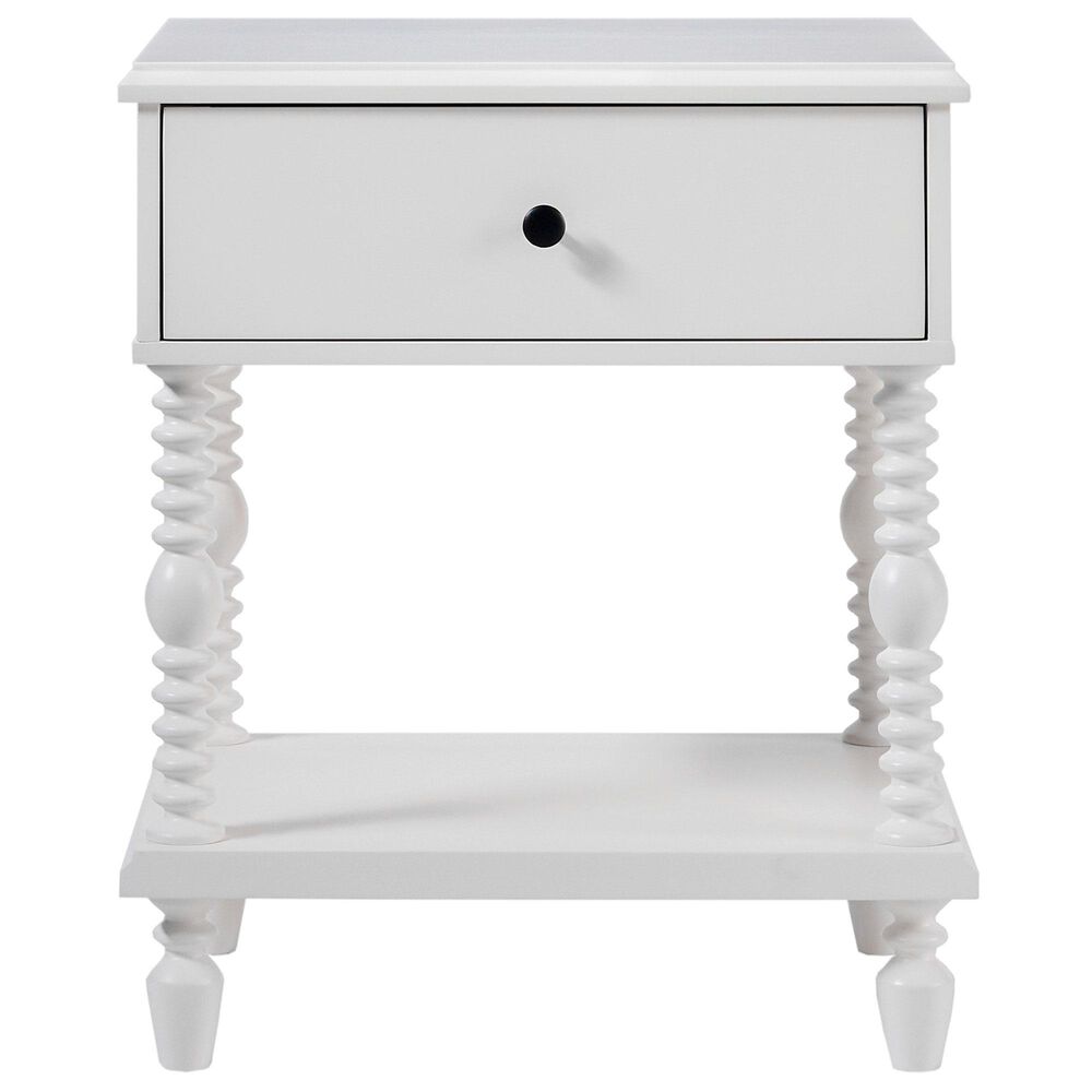 Walker Edison Vivienne 1-Drawer Nightstand in White, , large