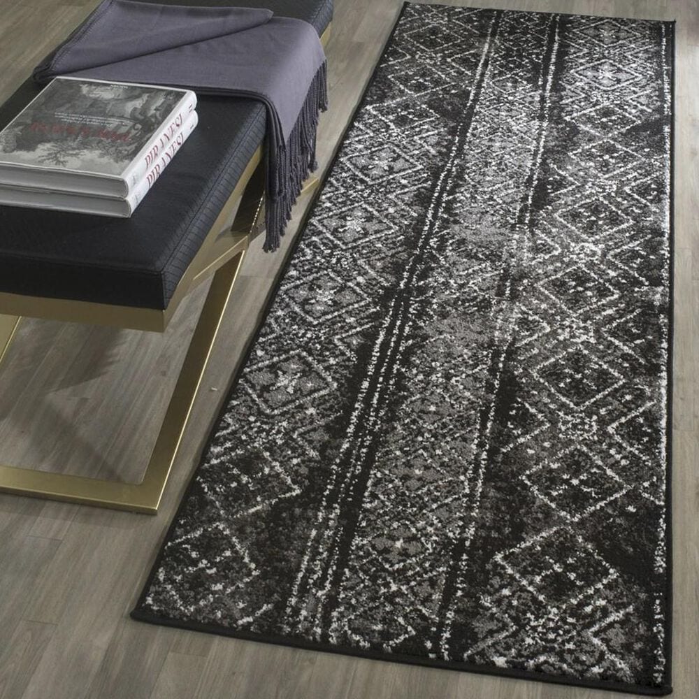 Safavieh Adirondack ADR111C 2"6" x 8" Black and Silver Runner, , large