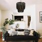 Creative Coop Laurel 2-Tier Draped Wood Bead Chandelier in Black, , large