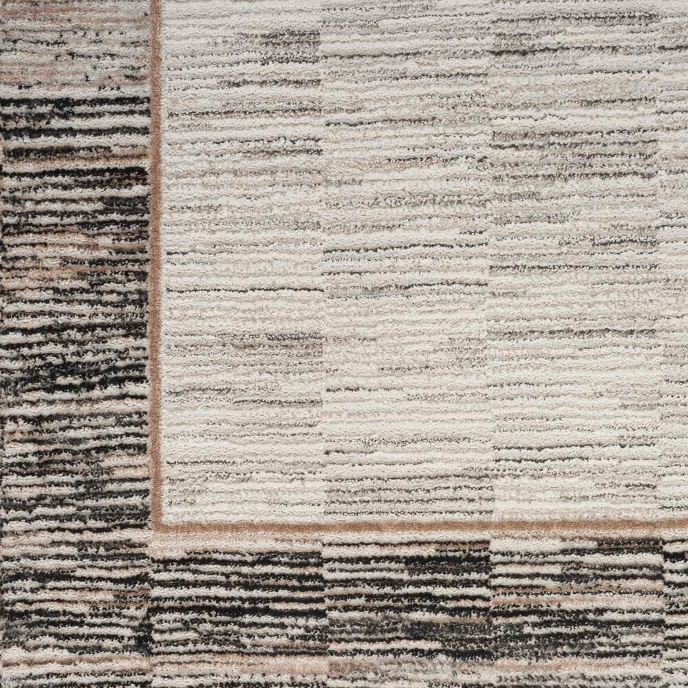 Nourison Desire Abstract 2&#39;3&quot; x 7&#39;6&quot; Grey and Black Runner, , large
