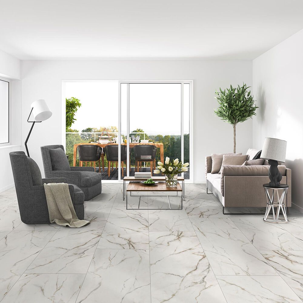 MS International Kaya Calacatta Lucca 24&quot; x 48&quot; Polished Porcelain Tile, , large