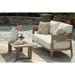Ashley Serene Bay Patio Loveseat in White, , large