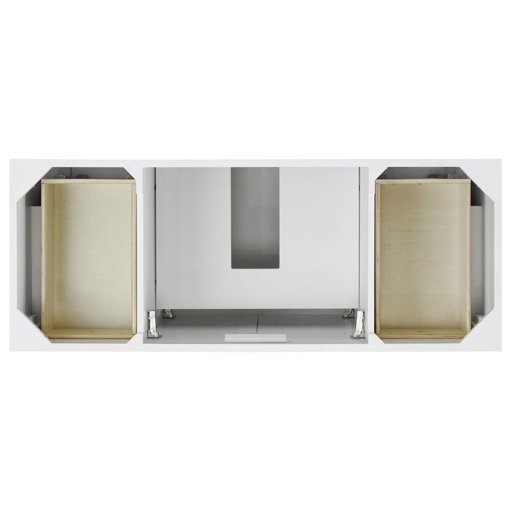 37B Claudine 48" Single Bathroom Vanity in Bright White with Glossy White Composite Stone Top and Backsplash, , large