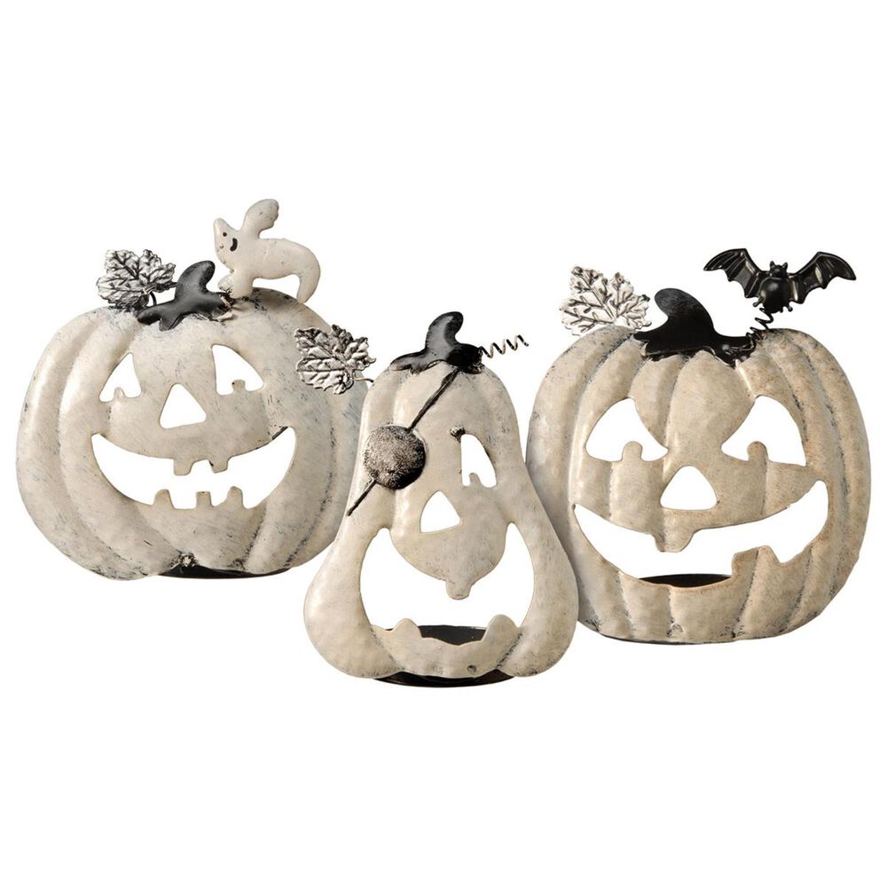National Tree 3-Piece Pumpkin Candleholder Assortment, , large