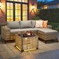 HOMLUX 5-Piece Modular Rattan Outdoor Patio Furniture Set in Dark Gray, , large