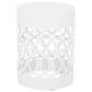 Hearth and Haven Large Cylindrical-Shaped Iron Patio End Table in White, , large