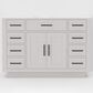 Lexora Home Abbey 48" Single Bathroom Vanity in White Oak with 2 cm White Carrara Marble Top and Rectangular Sink, , large