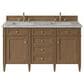 James Martin Brittany 60" Double Bathroom Vanity in Pecan with 3 cm Victorian Silver Silestone Top and Rectangular Sinks, , large
