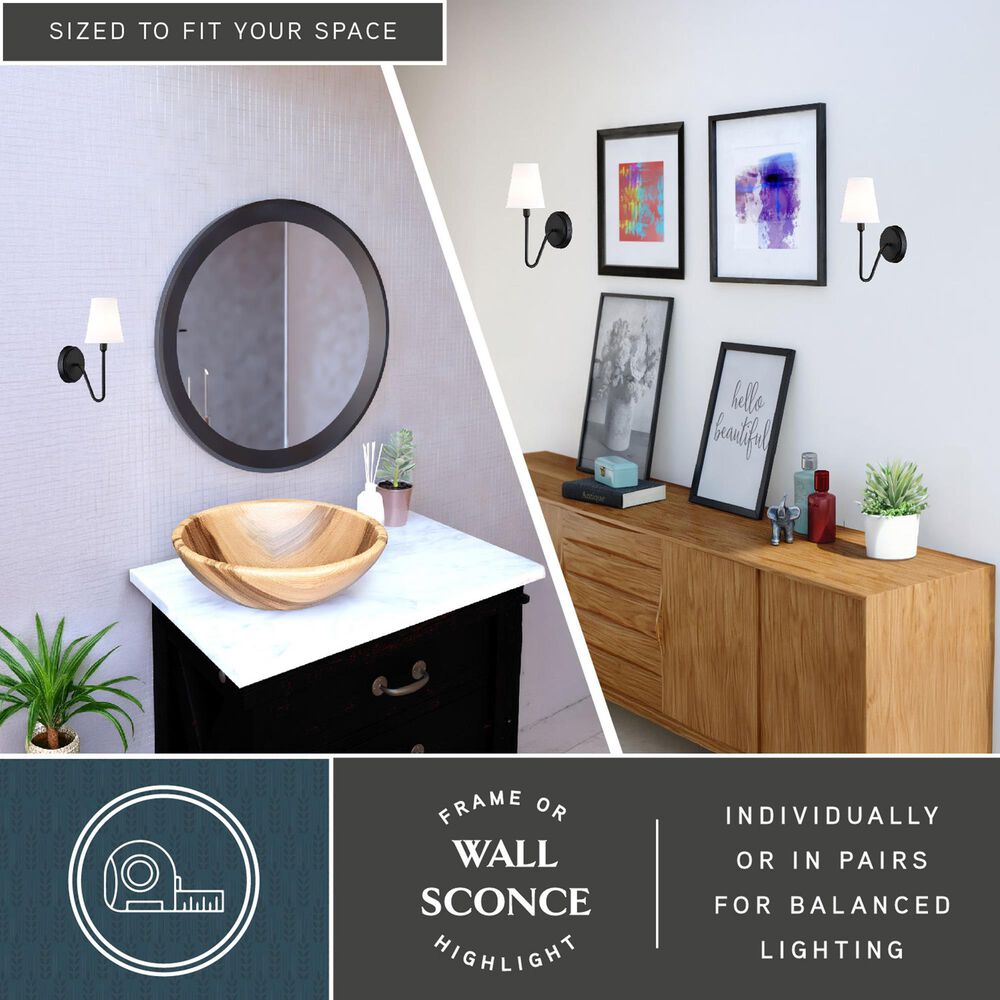Vaxcel Barir 1-Light Wall Sconce in Matte Black, , large