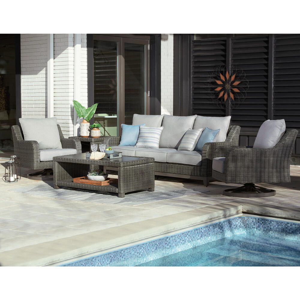 Ashley Elite Park Patio Swivel Lounge Chair in Gray, , large