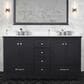 Lexora Home Dukes 60" Double Bathroom Vanity in Espresso with 2 cm White Cultured Marble Top and Rectangular Sinks, , large