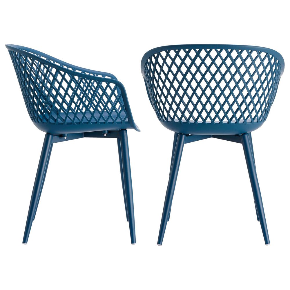 Moe&#39;s Home Collection Piazza Patio Chair in Blue &#40;Set of 2&#41;, , large