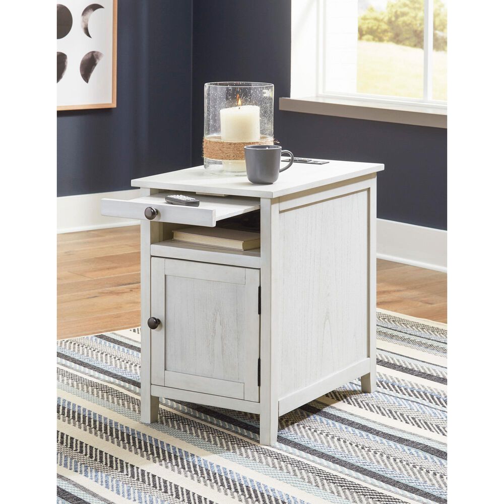 Ashley Treytown Chairside End Table in Whitewashed, , large