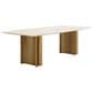 Club Collection By Sunpan Astara Dining Table in Cream and Antique Brass - Table Only, , large
