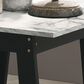 HOMLUX 19" End Table with Faux Marble Top in Black, , large