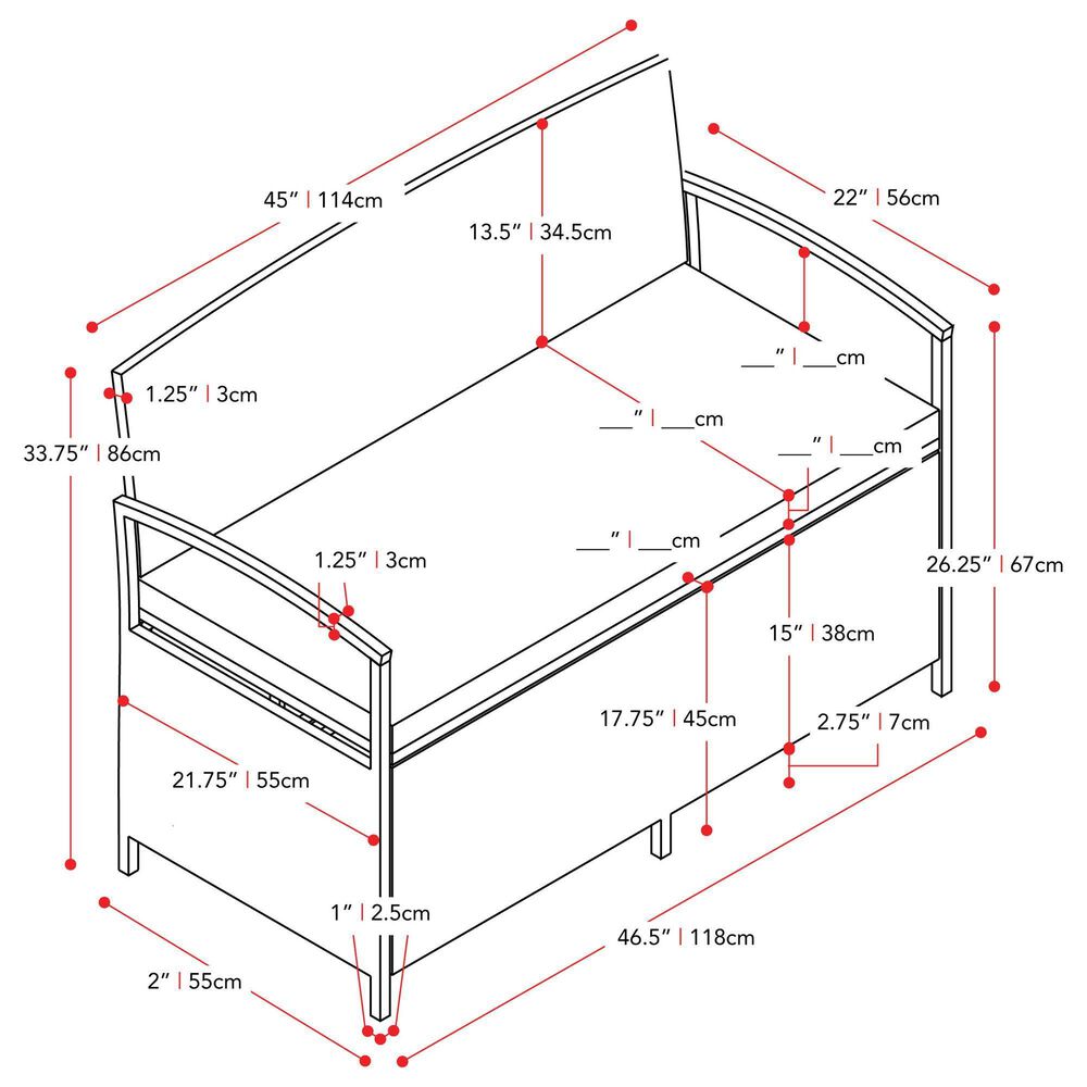 CorLiving Parksville Patio Storage Bench in Black Nebraska Furniture Mart